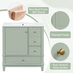 Light Green bathroom vanity — close-up detail