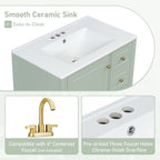 Light Green bathroom vanity — in-use view