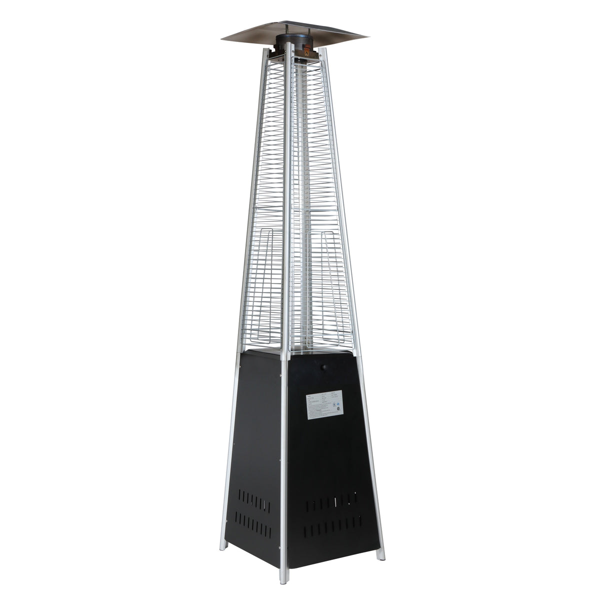 Black patio heater — additional view