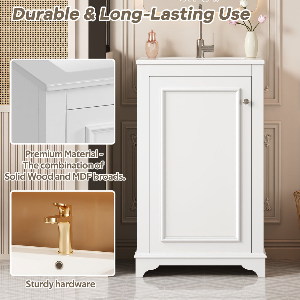 White bathroom vanity — lifestyle view