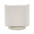 Beige barrel accent chair — close-up detail