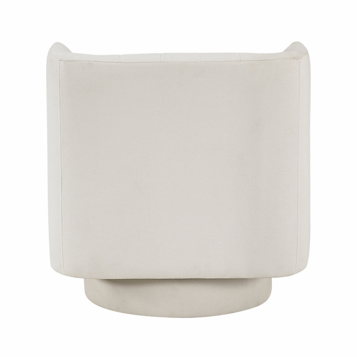 Beige barrel accent chair — close-up detail