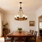 Matte Black chandelier — close-up detail