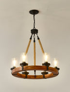 Matte Black chandelier — in-use view