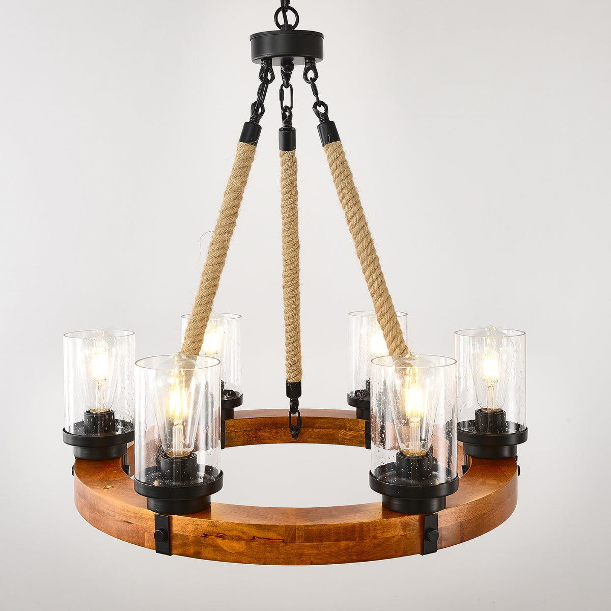 Matte Black chandelier — additional view