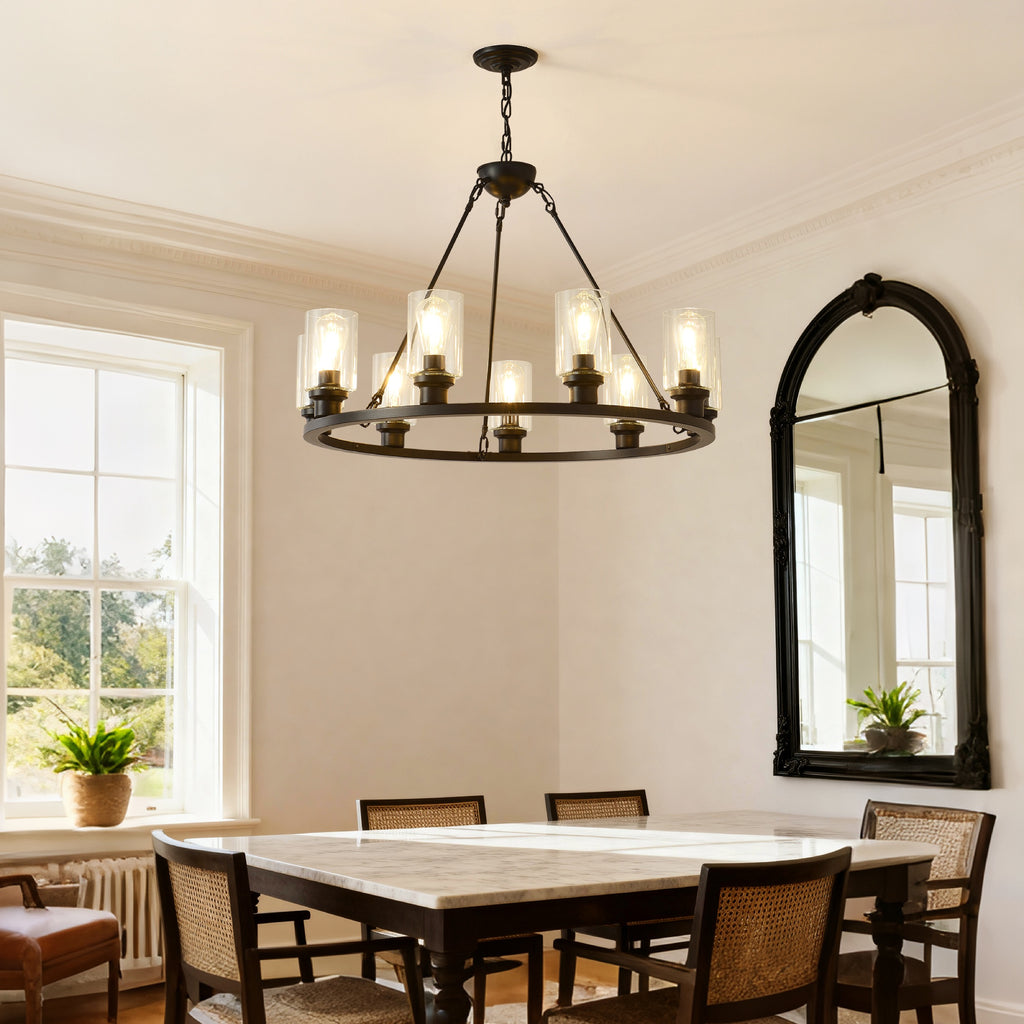 Matte Black chandelier — close-up detail