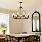 Matte Black chandelier — close-up detail