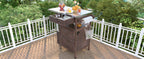 Brown kitchen island — close-up detail