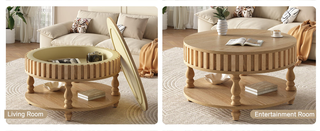 Natural Wood coffee table — in-use view