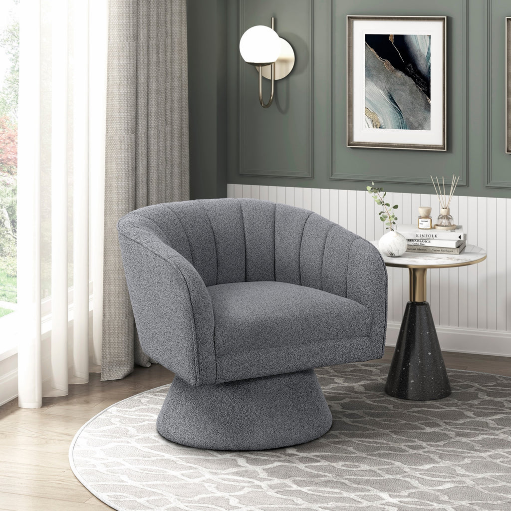 Dark Gray accent chair — close-up detail