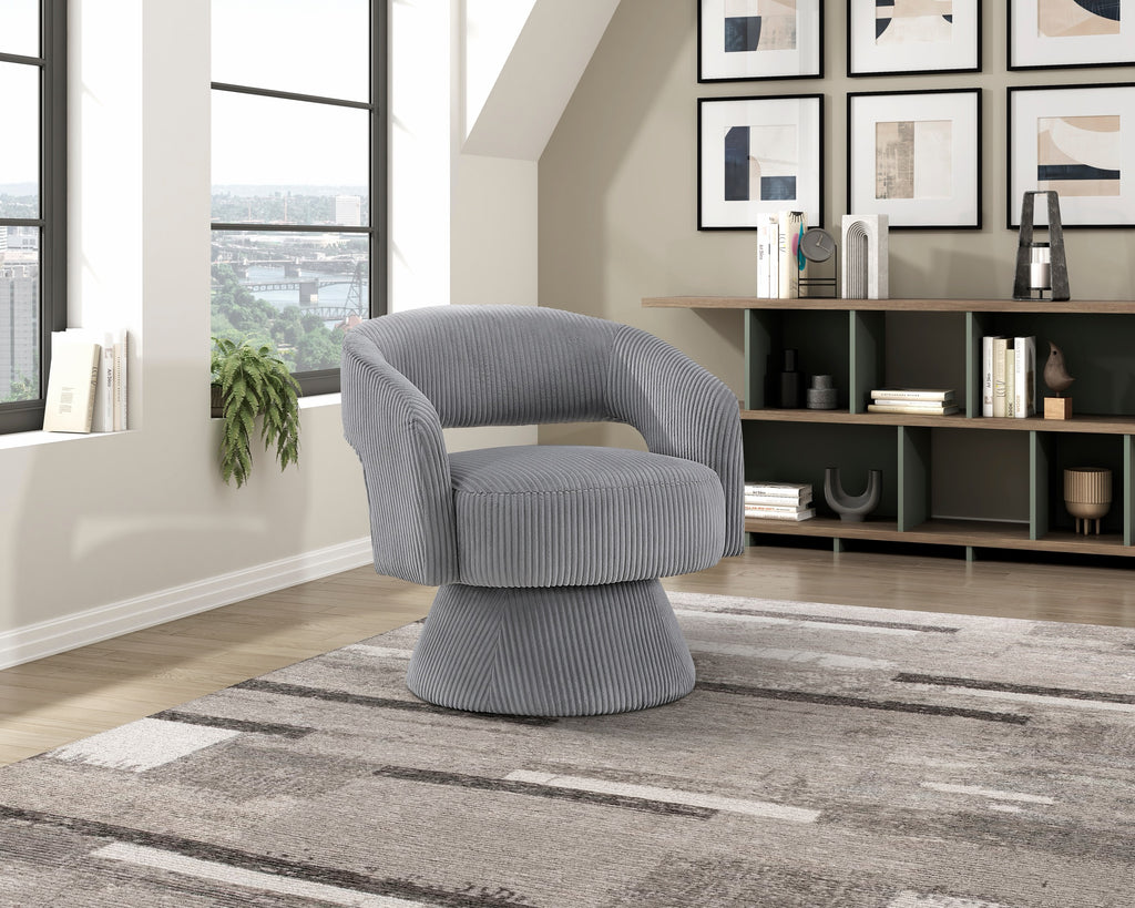 Dark Gray accent chair — close-up detail
