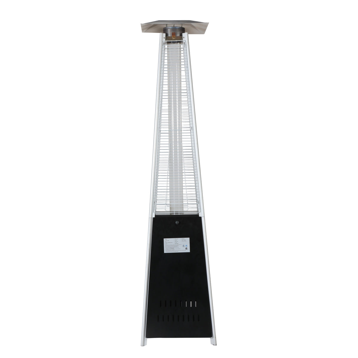 Black patio heater — styled view