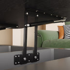 Black coffee table — close-up detail