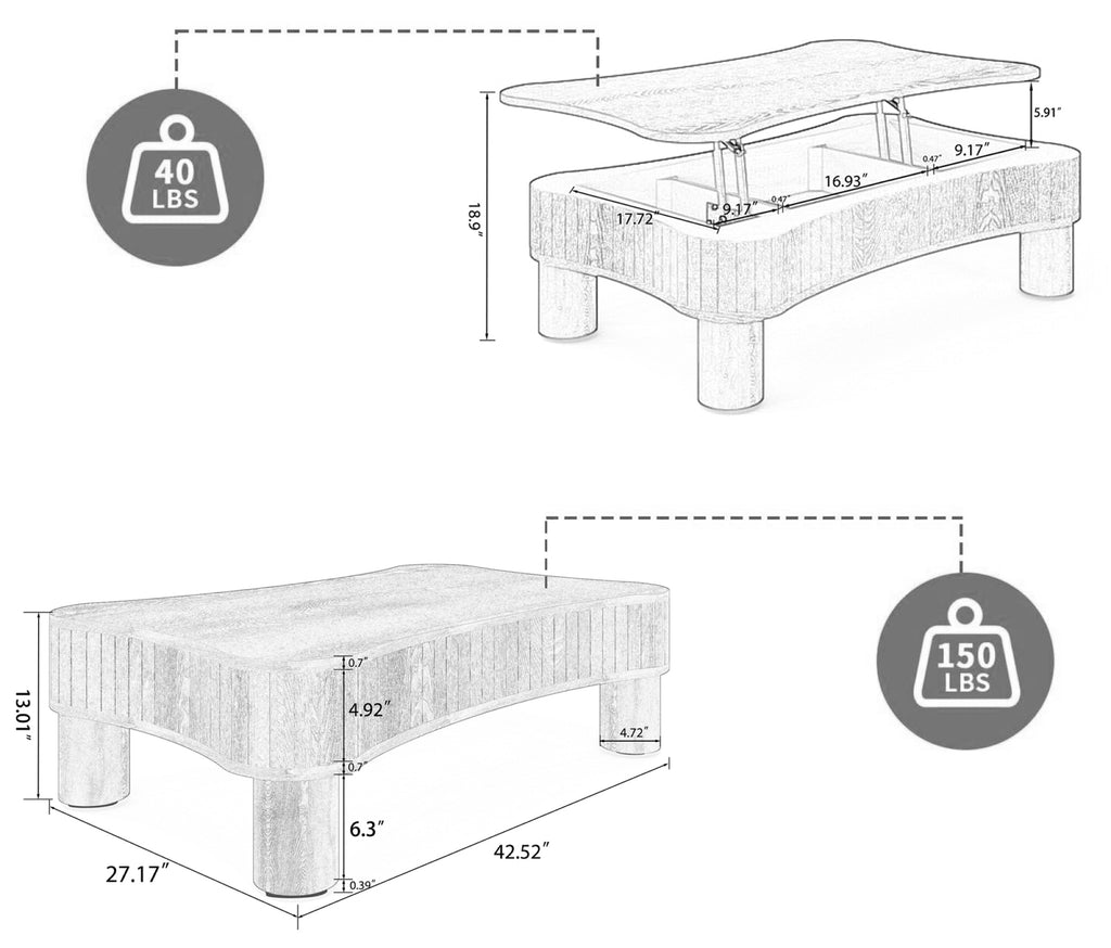 Black coffee table — additional view