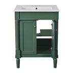 Green bathroom vanity — additional view