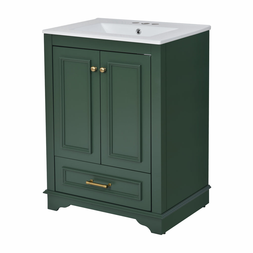 Green bathroom vanity — additional view