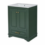 Green bathroom vanity — additional view