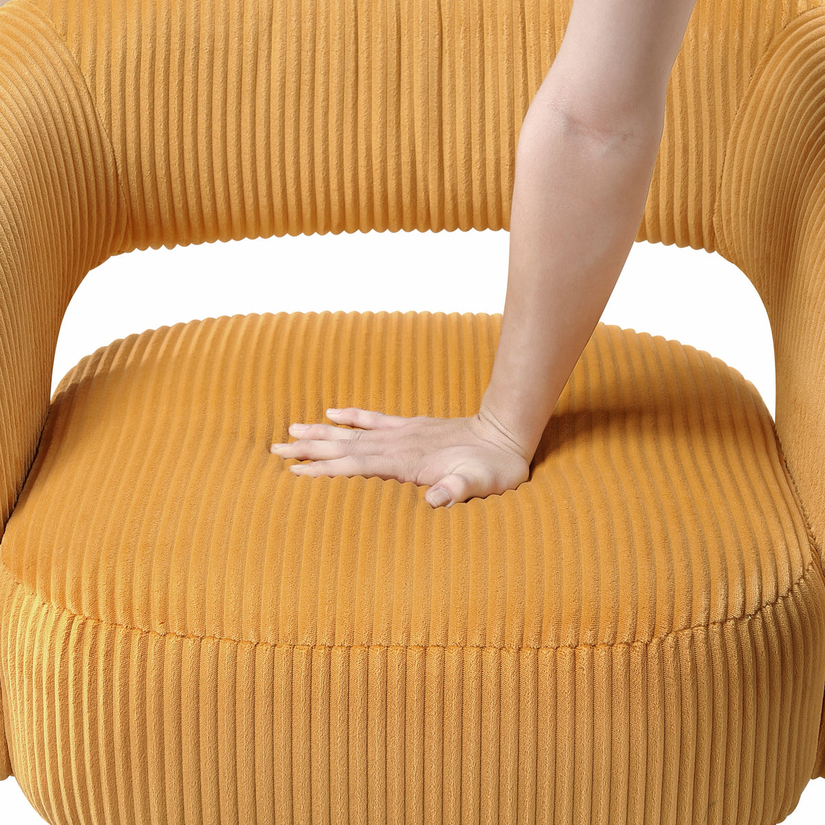 Yellow accent chair — lifestyle view