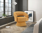 Yellow accent chair — close-up detail