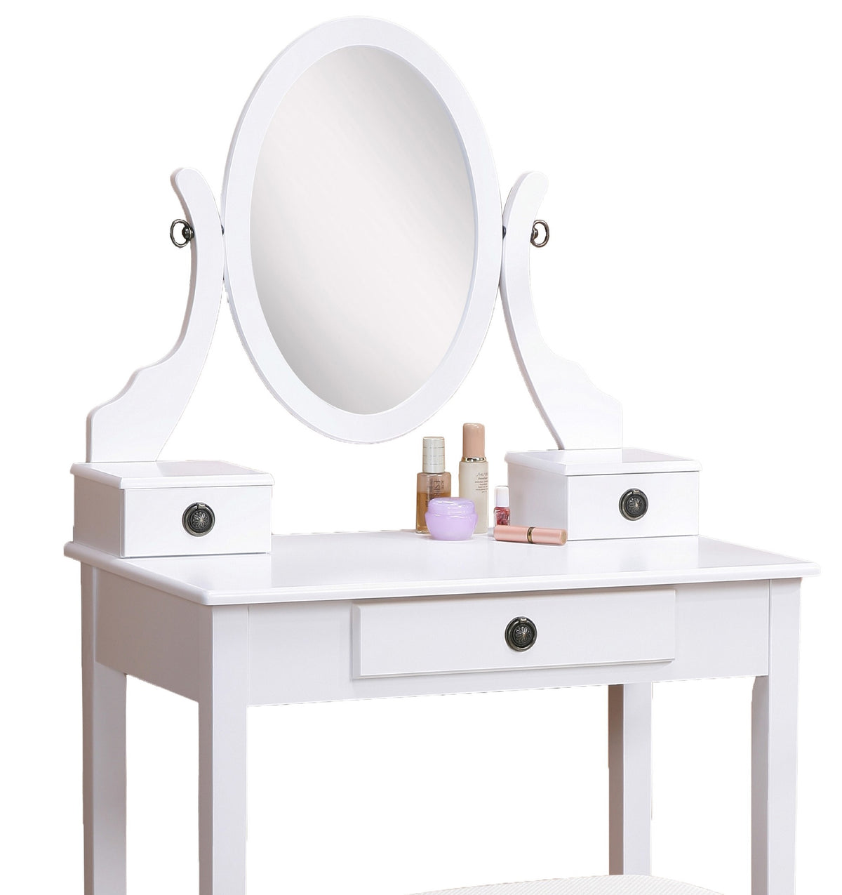White vanity desk — lifestyle view