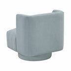 Aqua Blue barrel accent chair — lifestyle view