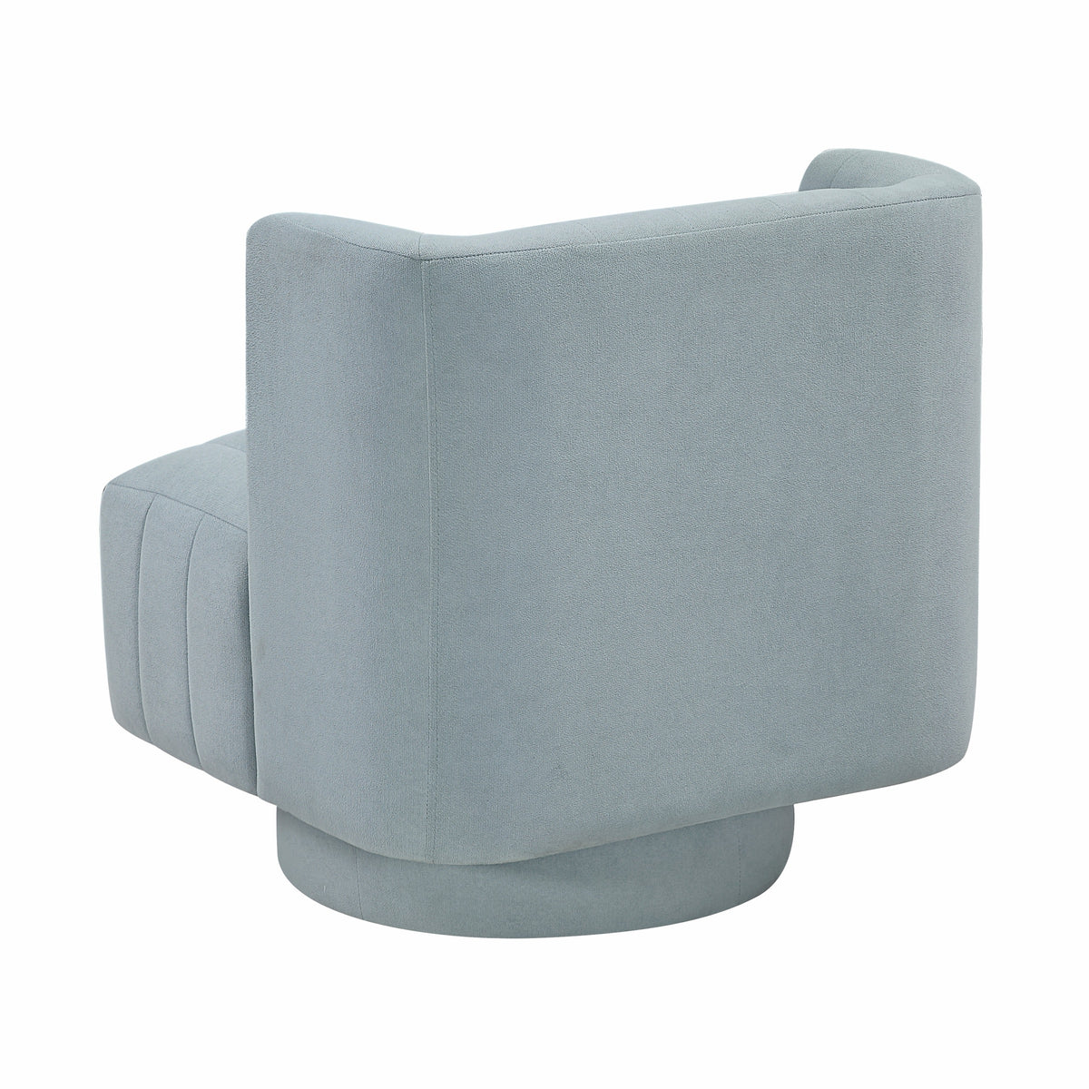Aqua Blue barrel accent chair — lifestyle view