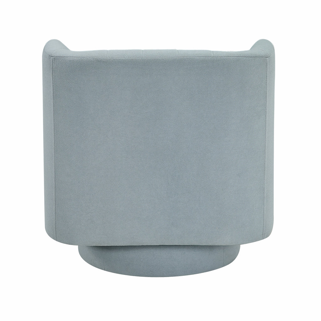 Aqua Blue barrel accent chair — close-up detail