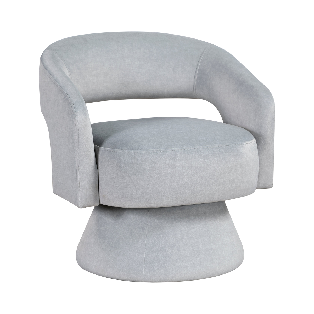 Gray Velvet Accent Chair on white background