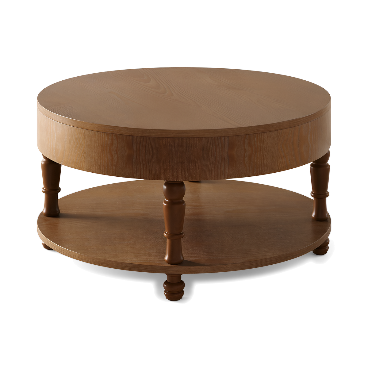 Walnut Brown 31.5" Coffee Table on white background