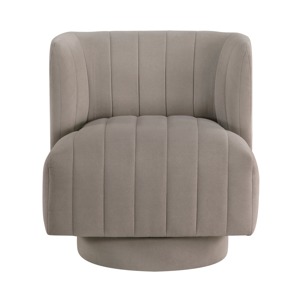 Taupe Barrel Accent Chair on white background