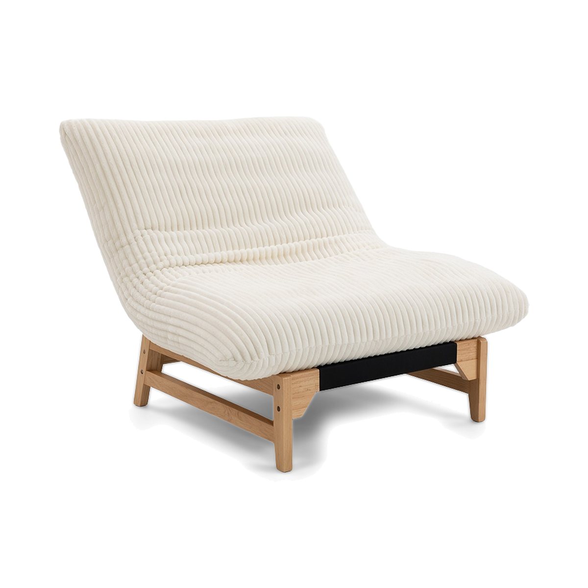 Off White Bean Bag Chair on white background