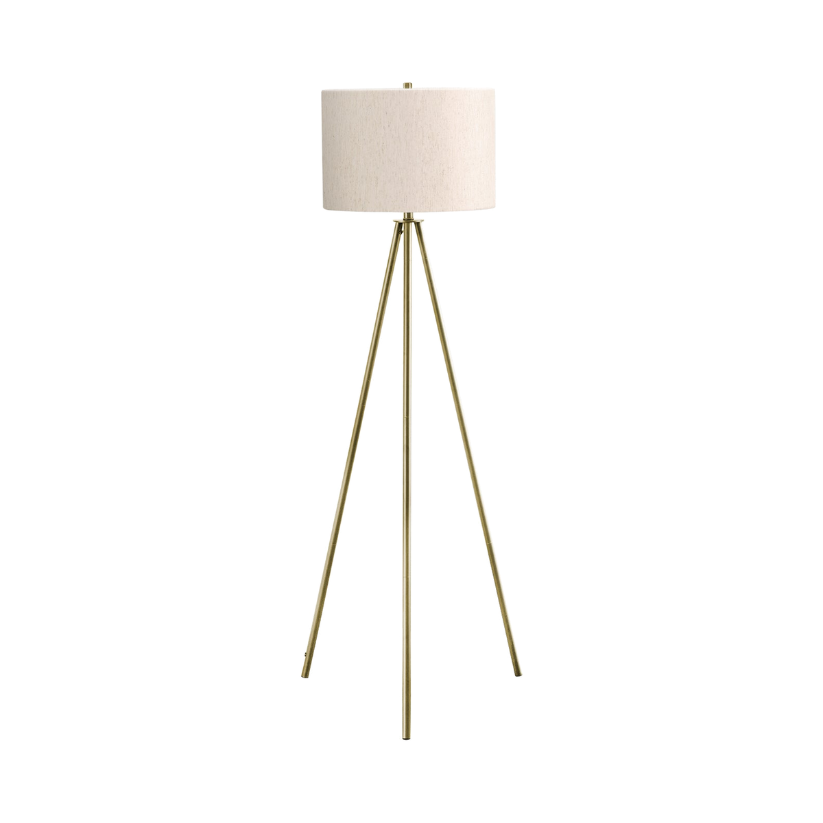 Brass Metal Floor Lamp on white background